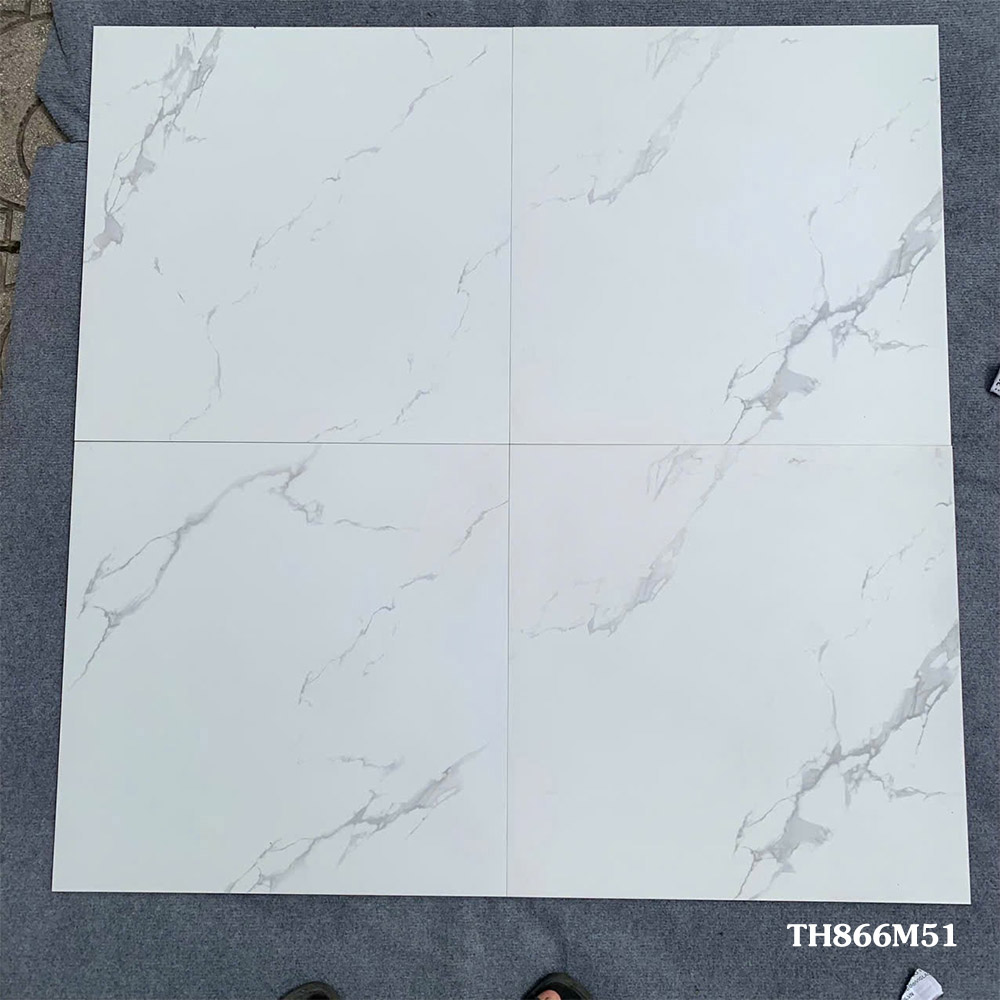 Gạch lát nền 60x60 giá rẻ trắng vân men matt TH866M51 A1